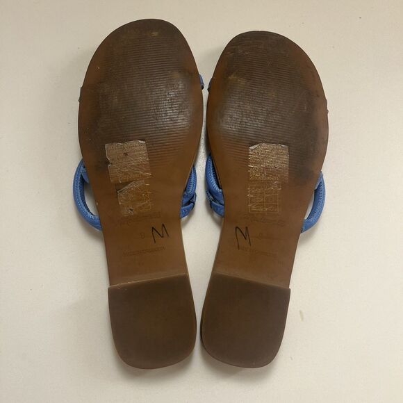 Madewell Women’s The Amel Slide Sandal Ornamental Blue Leather Size 9 NK019 - Picture 8 of 8